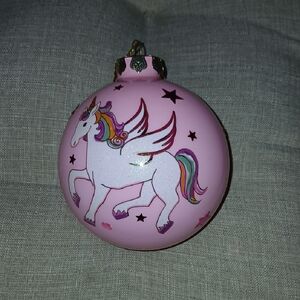 Pink Unicorn Holiday Ornament